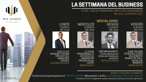 La settimana del business dall'8 al 12 agosto, webinar gratuiti sul web marketing